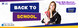 Weiß Back to School Enrollment Facebook Cover Photo Template