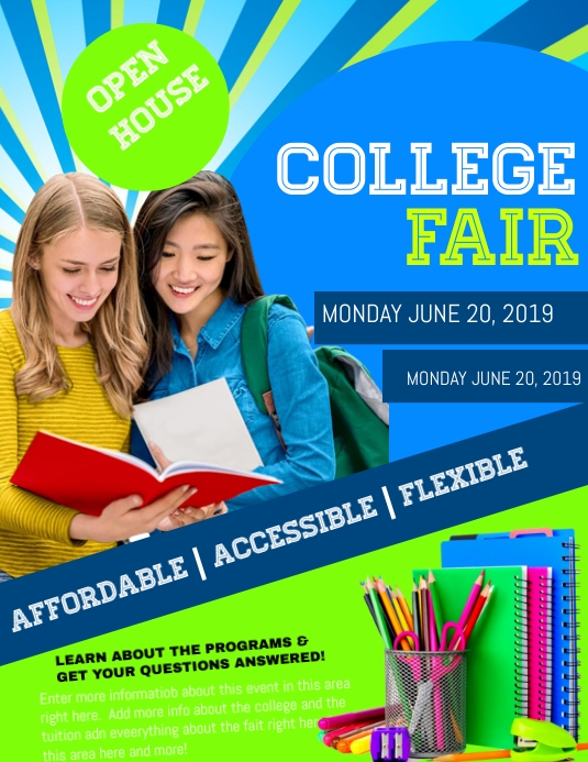 SCHOOL FAIR POSTER TEMPLATE Folheto (US Letter)