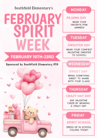 School February Spirit Week A4 template