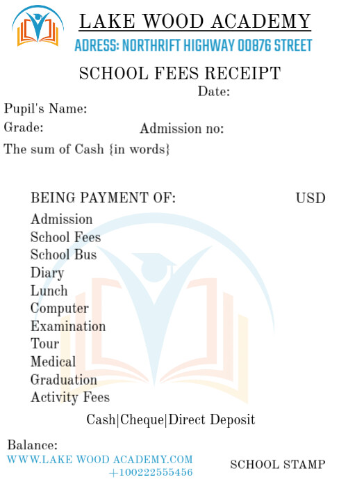 SCHOOL FEES RECEIPT Template | PosterMyWall