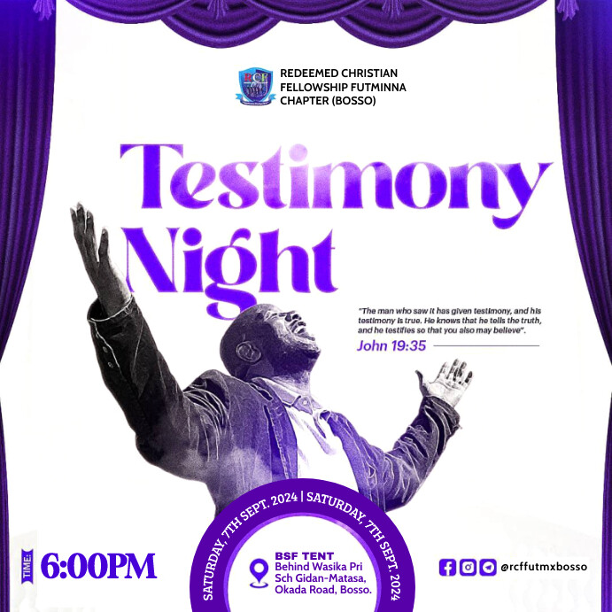 School Fellowship Testimony Night Event Flyer Template PosterMyWall