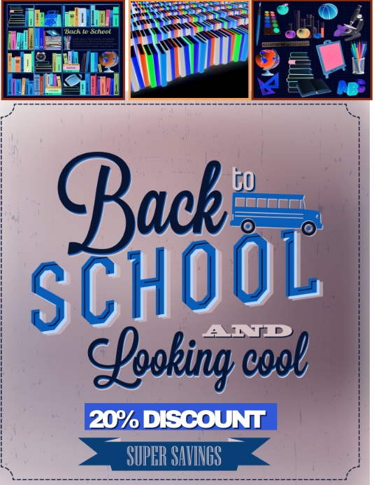school flyer Folheto (US Letter) template