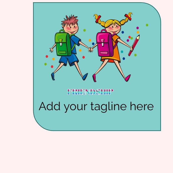 School friendship logo design, friendship Message Instagram template