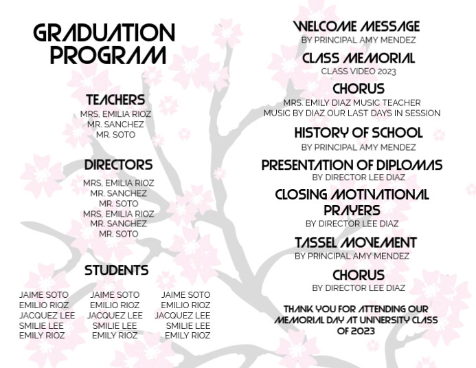 SCHOOL GRADUATION PROGRAM TEMPLATE | PosterMyWall