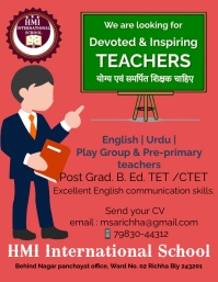 Rojo Teacher Recruitment Flyer Template