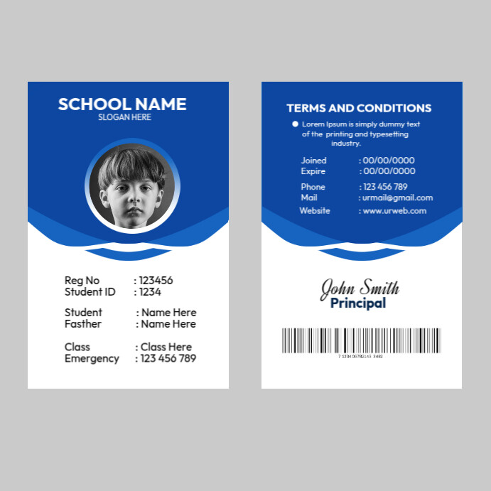 School ID Template | PosterMyWall