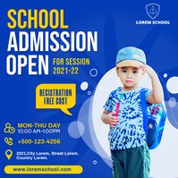 Blue School Admission Announcement Iphosti le-Instagram Template