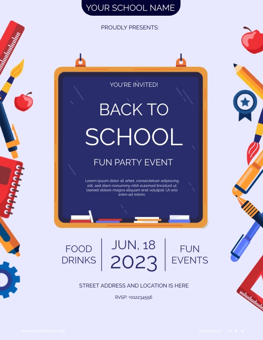 School Invitation Flyer Template | PosterMyWall