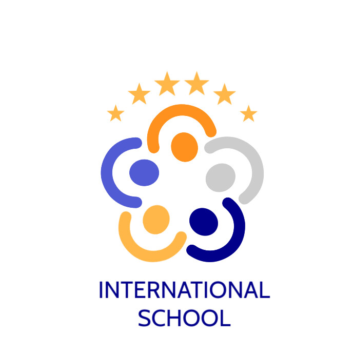 School-kids-children-community-people-vector-business- Logo Logótipo template