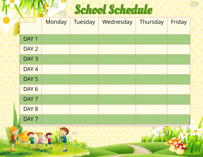 Copy Of School Kids Time Table PosterMyWall copy-of-school-kids-time-table-postermywall