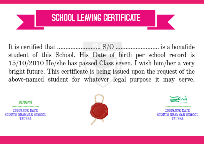 SCHOOL LEAVING CERTIFICATE Template | PosterMyWall