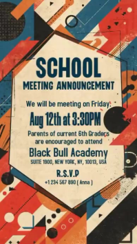 Naranja School Meeting Announcement Instagram Story Template