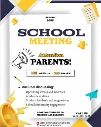 School Meeting Poster Instagram Portrait template