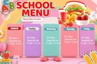 School Menu Food Listed Plakat template