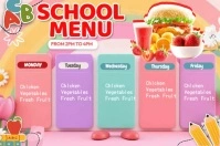 School Menu Food Listed Poster template