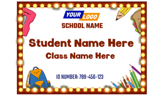 White Student Id Card Tags Template | PosterMyWall