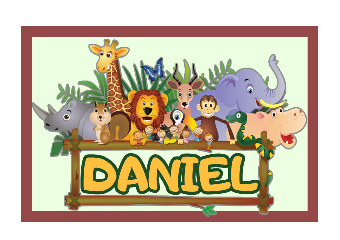 School Name Tag for kids A5 template