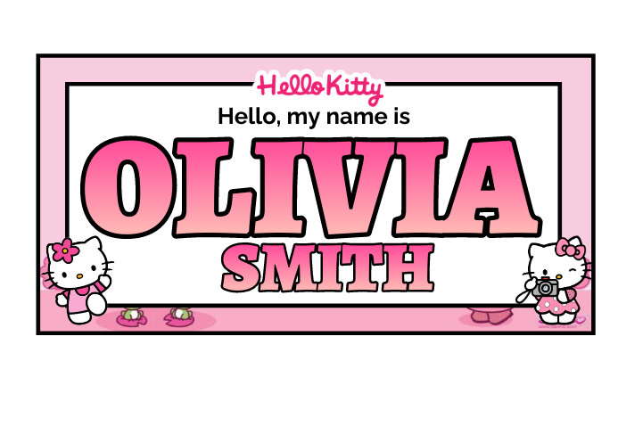 Hello Kitty Template For Name Tag