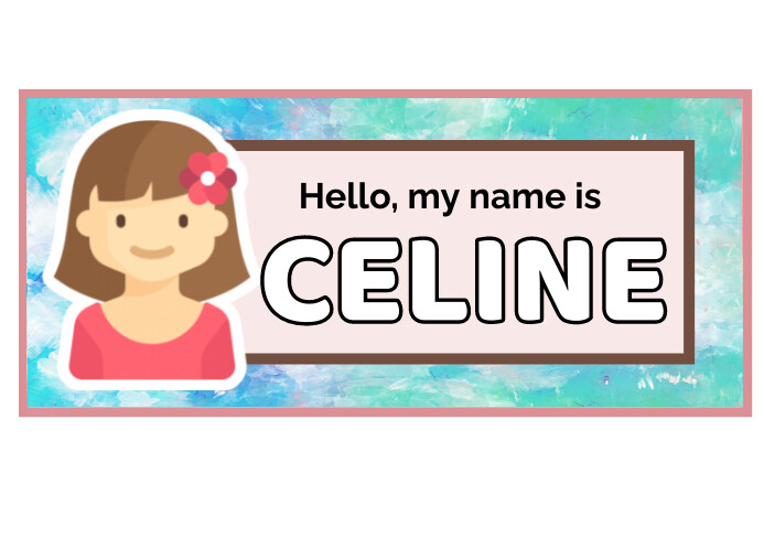 School Name Tag - Pastel Girl Design Template | PosterMyWall