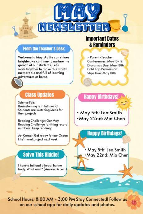 Newsletter Poster Examples School Newsletter Poster Template | PosterMyWall