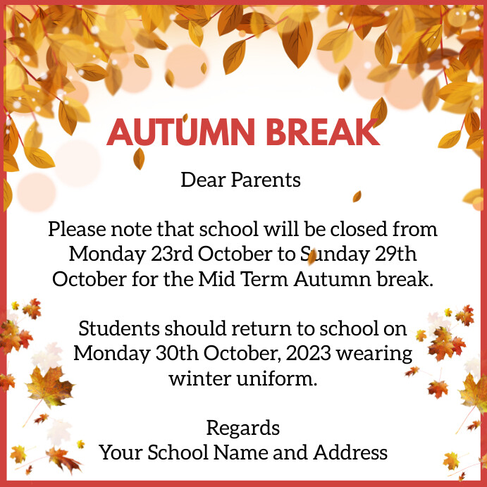 School Notice, School announcement Template | PosterMyWall