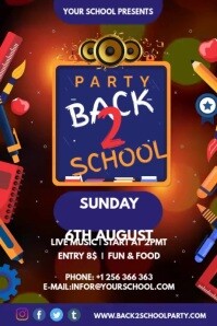 Lila Back to School Party Poster Template