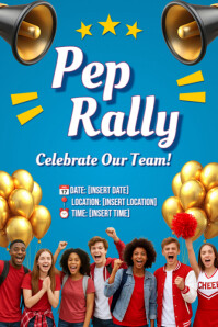 School Pep Rally Poster Flyer Sign Template