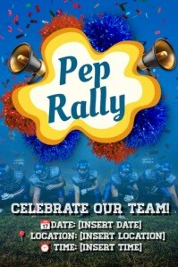 School Pep Rally Poster Flyer Sign Template