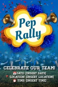 School Pep Rally Poster Flyer Sign Template Póster