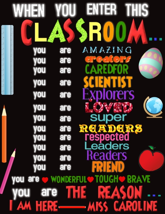 Class Poster Example School posters, classroom posters Template | PosterMyWall