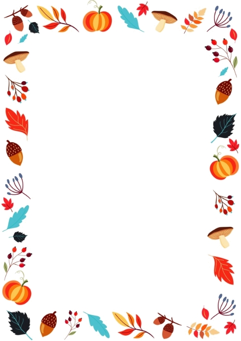 School Printable Borders Autumn Fall A4 template