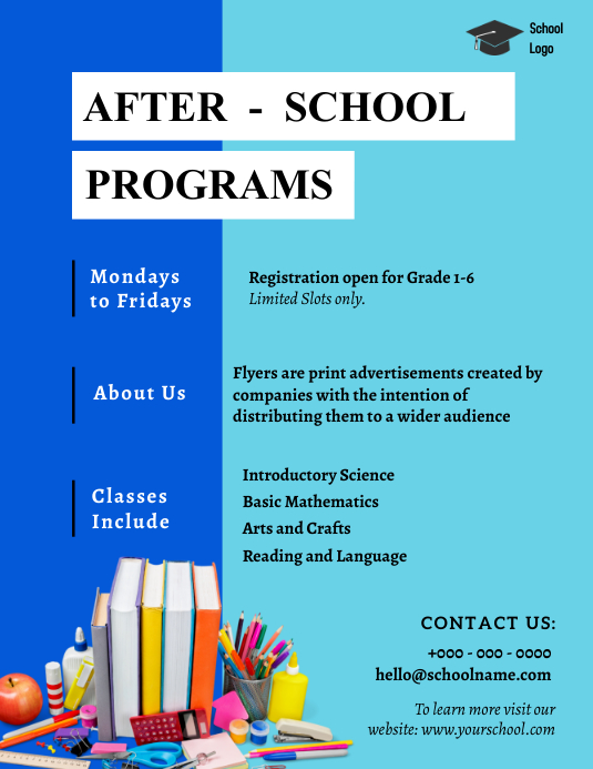 SCHOOL PROGRAMS Template | PosterMyWall
