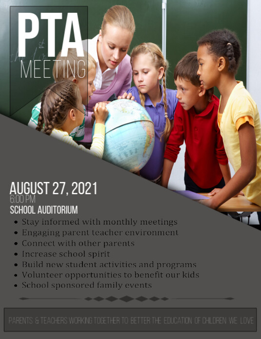Sample Pta Program School PTA Meeting Template | PosterMyWall