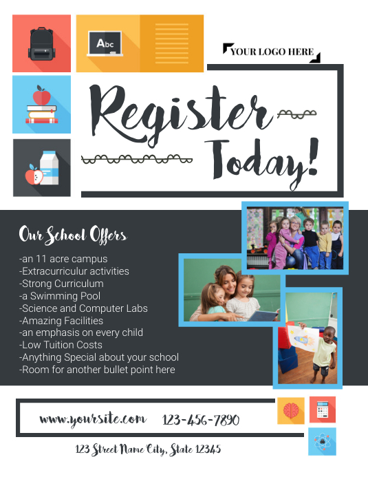 Register Today Flyer Example School Register Today Template | PosterMyWall