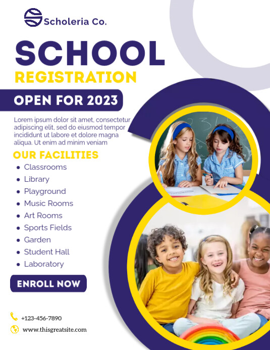 School Registration Template | PosterMyWall