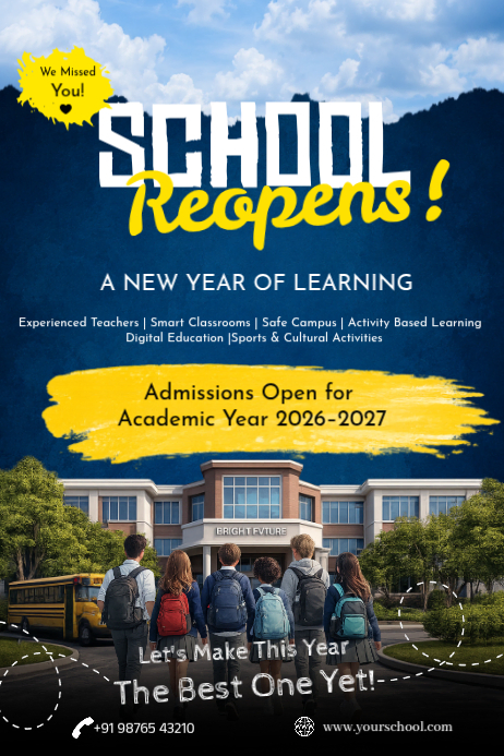 School Reopening Posters Template | PosterMyWall