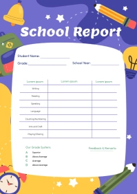 School Report Card A4 template