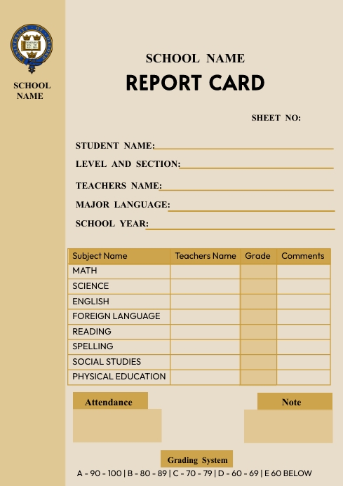 Speech Report Card ASc Help