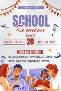 School Reunion Invitation Poster template