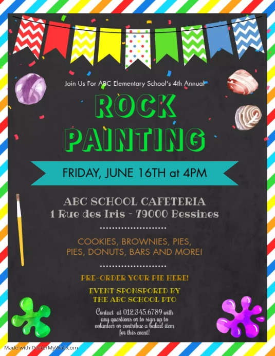 Copy of School rock painting flyer PosterMyWall