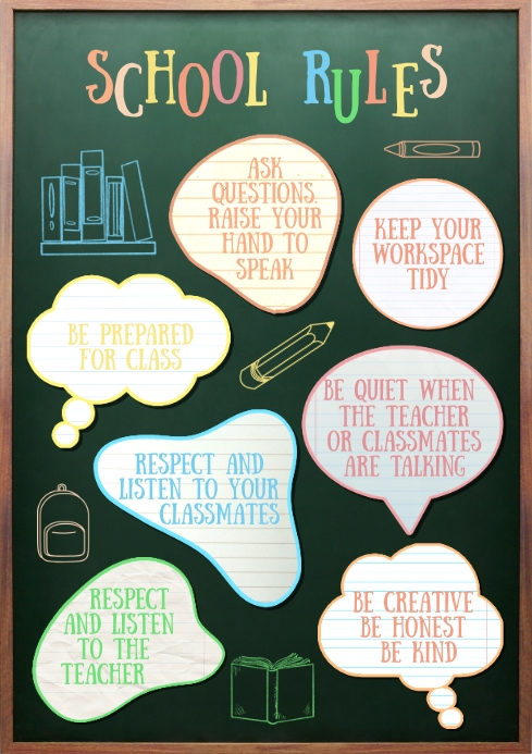 School Rules Poster Template Printable PosterMyWall