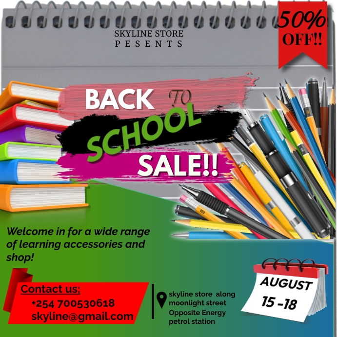 School Sale Template PosterMyWall