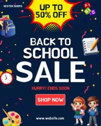 Purple Back to School Sale Instagram Portrait Template