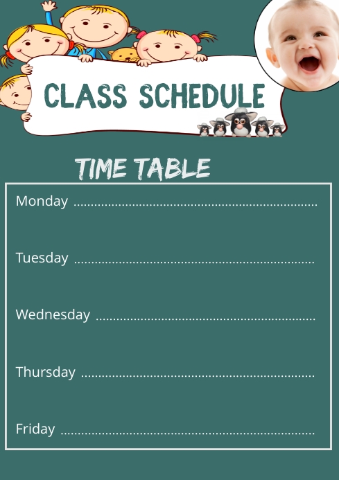 School Routine Time Table Copy of School Schedule / Time Table | PosterMyWall