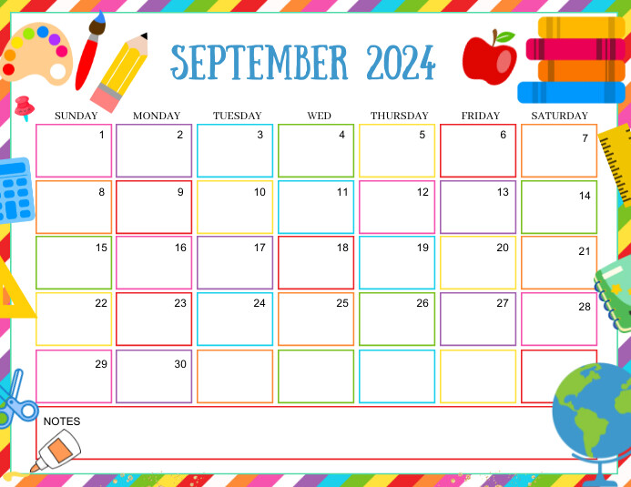 School September calendar 2024 Folheto (US Letter) template