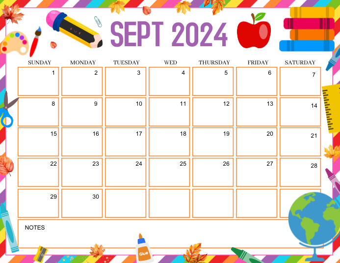 school September calendar 2024 Template | PosterMyWall school-september-calendar-2024-template-postermywall