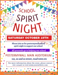 School spirit night pep rally flyer template