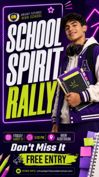 Purple School Spirit Rally Instagram Story Template