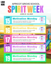 School Spirit Week 2025 Poster Instagram Portrait template