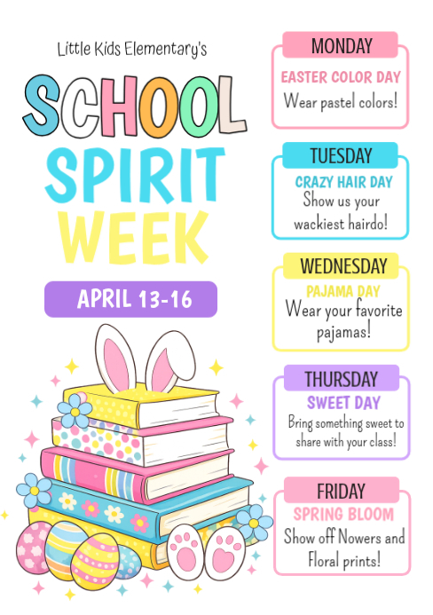 Plantilla de School-Spirit-Week-design-template | PosterMyWall